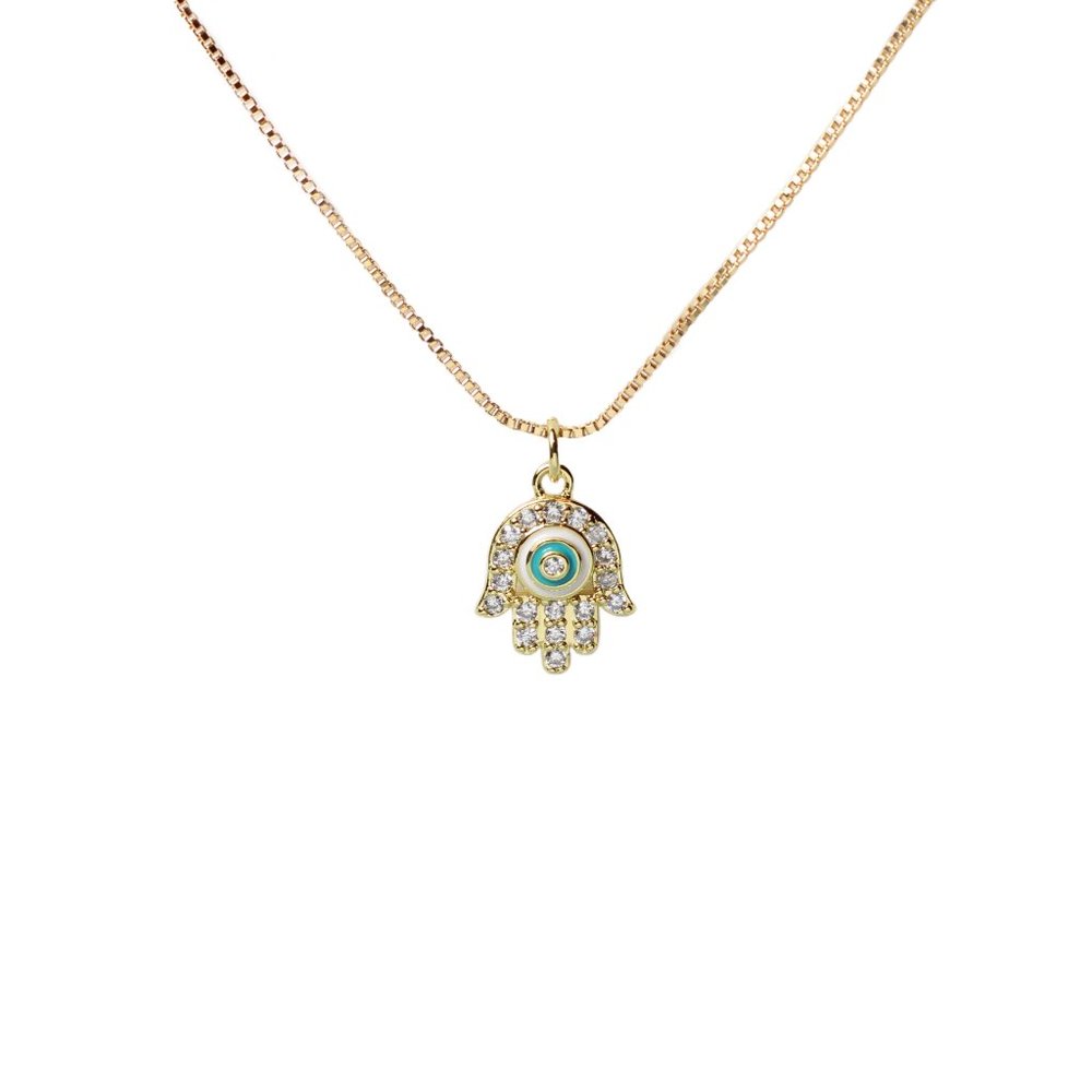 18K Gold Plated Hamsa Hand Necklace